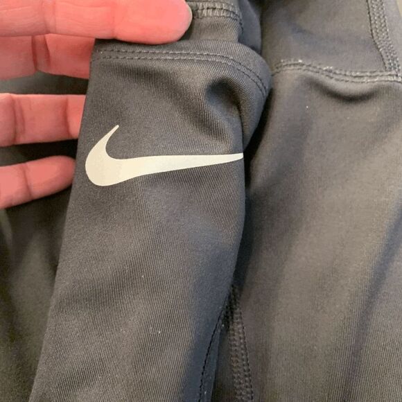 Nike Women's Pull On Back Leg Sheer Dri-Fit Leggings Active Pants Black Small - Picture 3 of 6